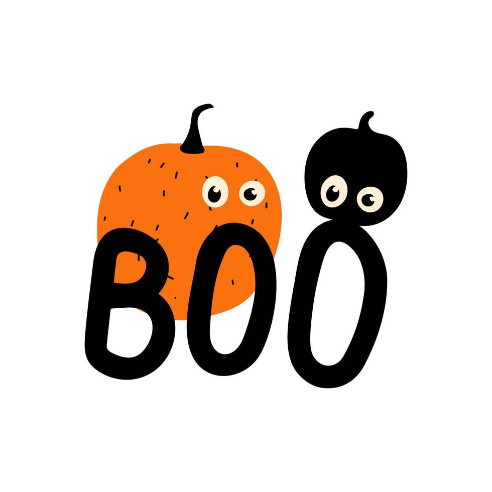 Boo halloween pumkins illustration on white color vector