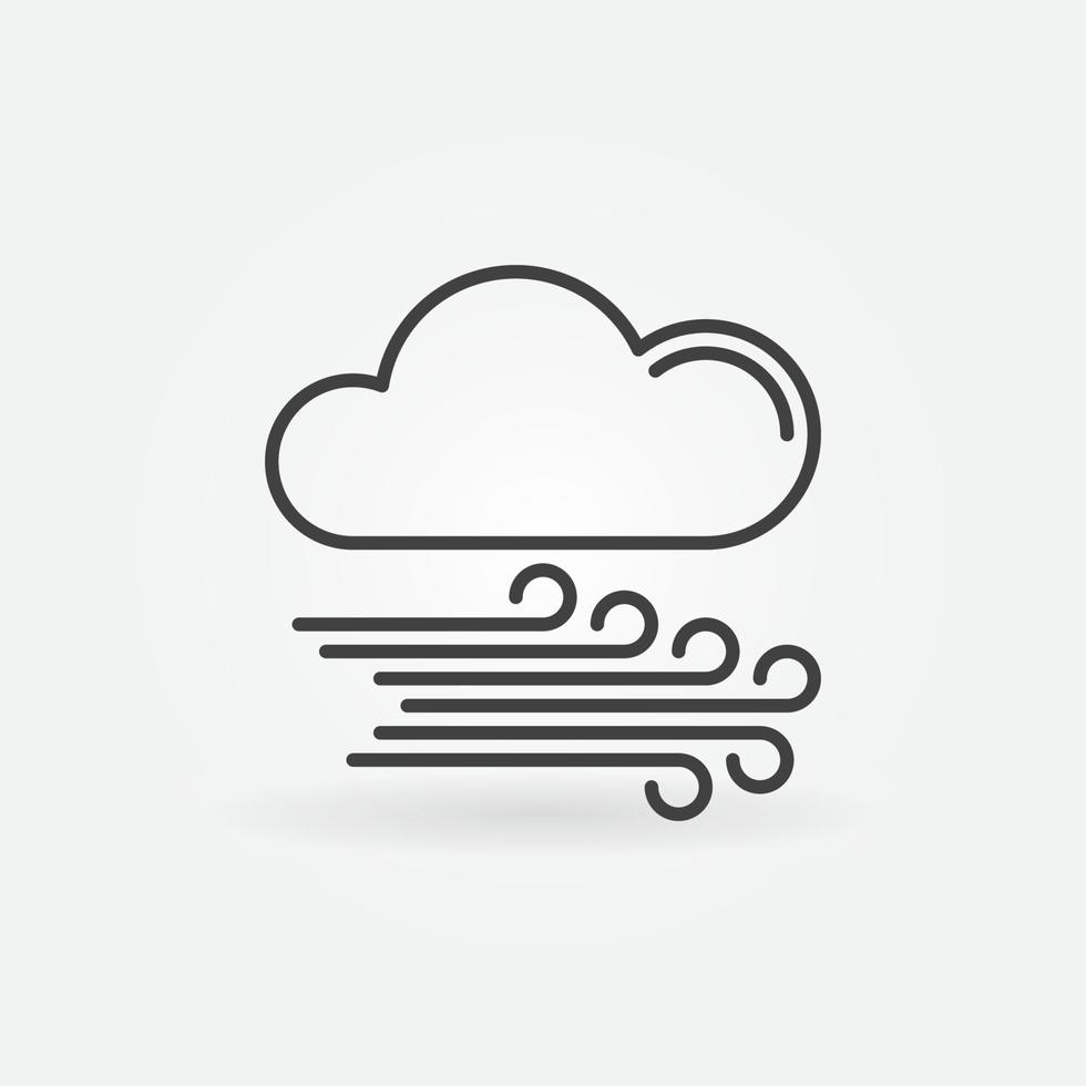 Wind and Clound outline vector weather concept icon