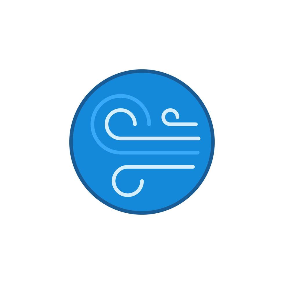 Wind vector concept blue round modern icon or sign