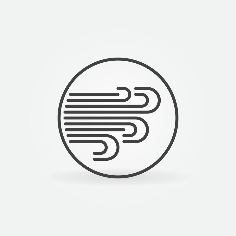 Wind vector circular thin line concept icon or sign