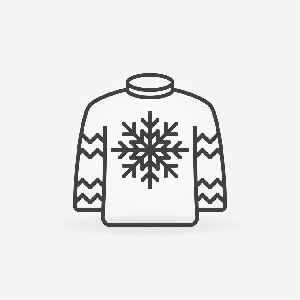 icono de línea de suéter de navidad. signo de suéter de invierno de vector