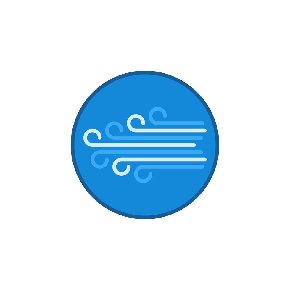 Wind in Circle vector concept blue simple icon or sign