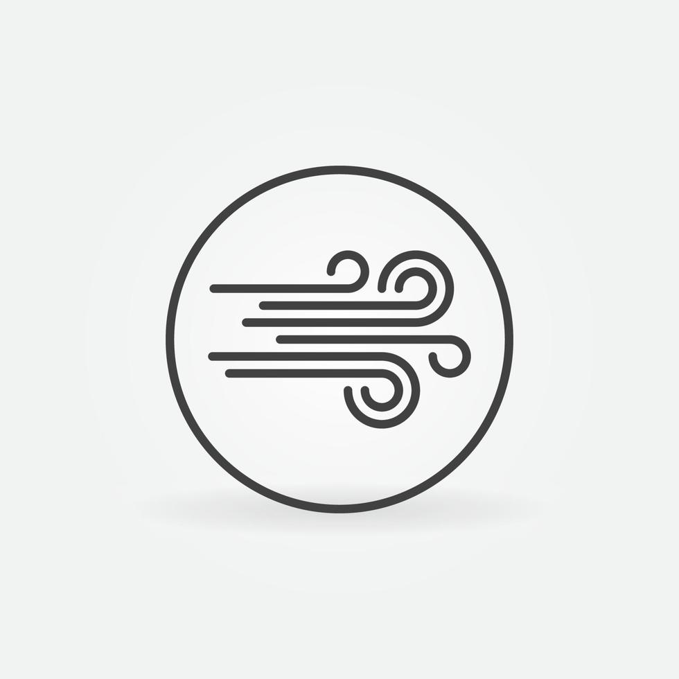 Wind in Circle vector concept icon in outline style