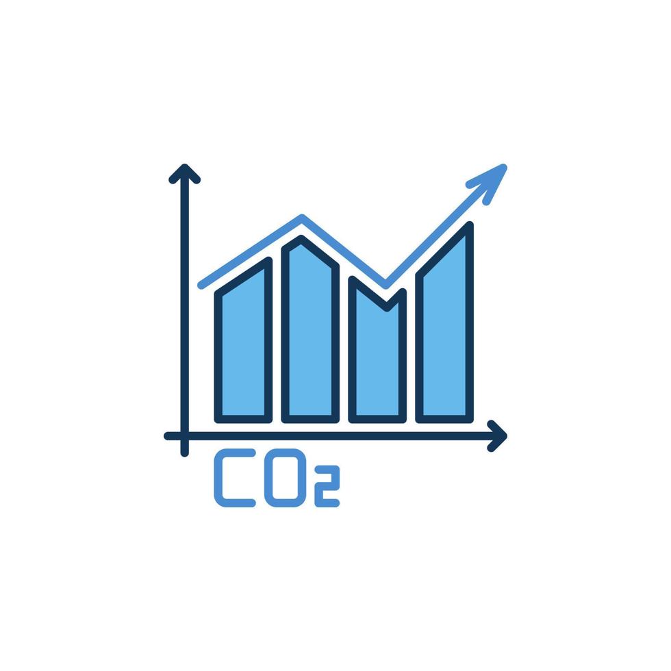 CO2 Graph with Arrow vector concept modern icon