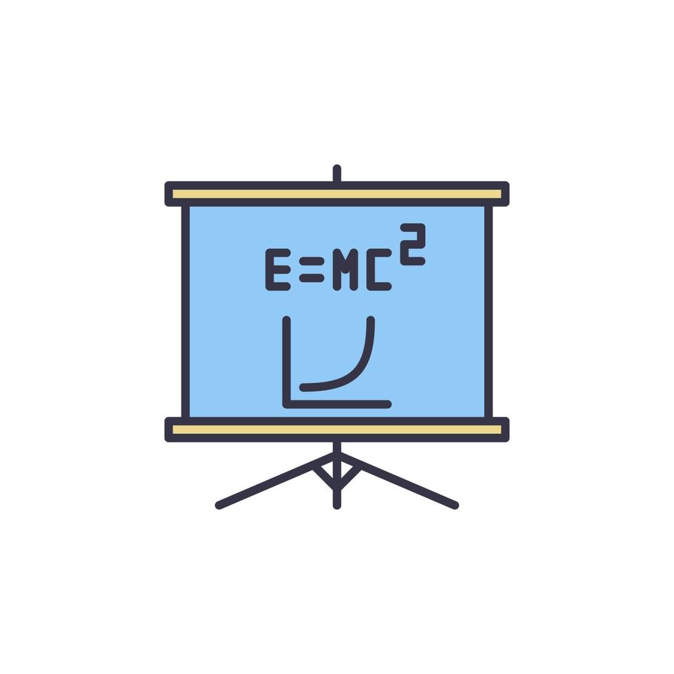 tablero de presentación con icono de color de concepto de vector emc2