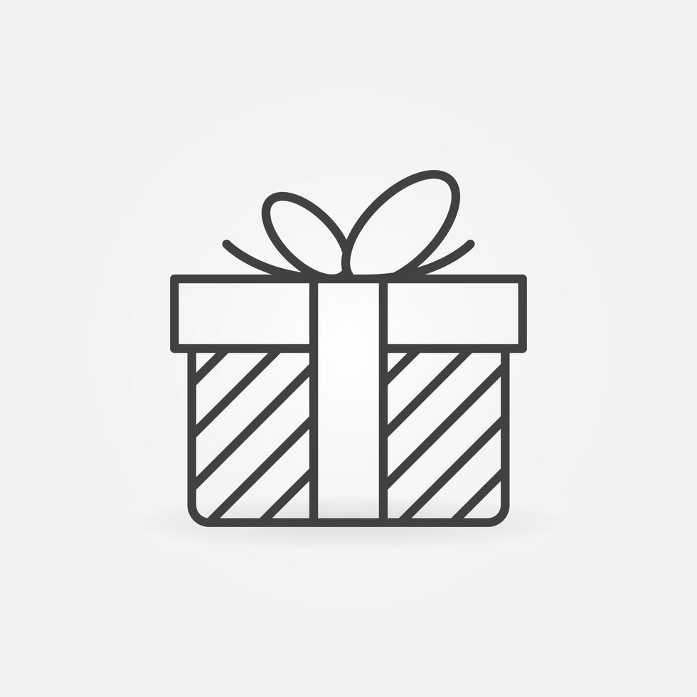 Christmas Gift outline vector concept icon or sign