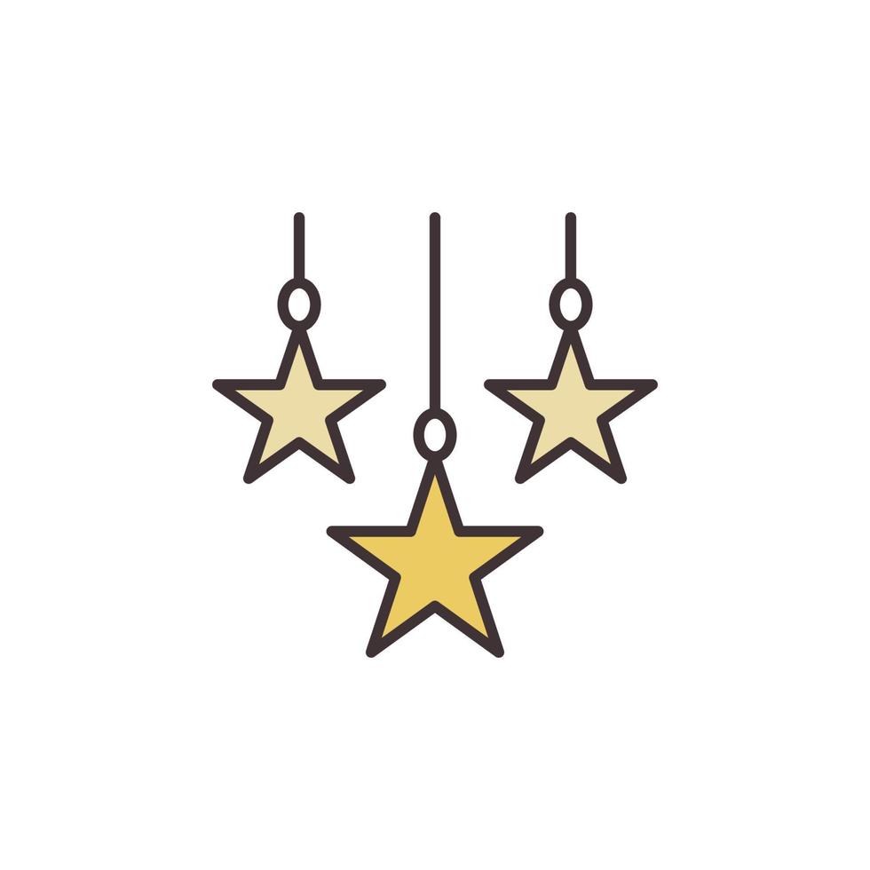 Christmas Yellow Stars Decoration vector concept icon