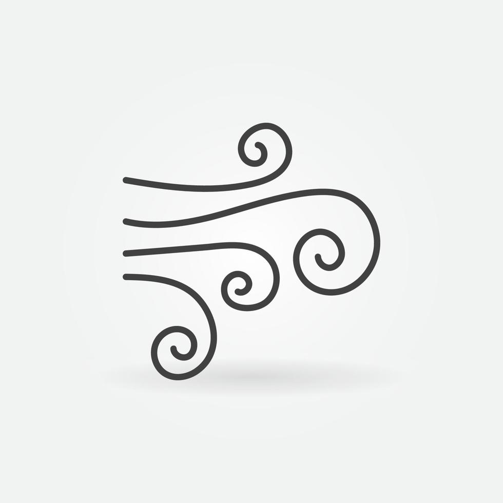 Wind vector thin line concept hand drawn icon or sign