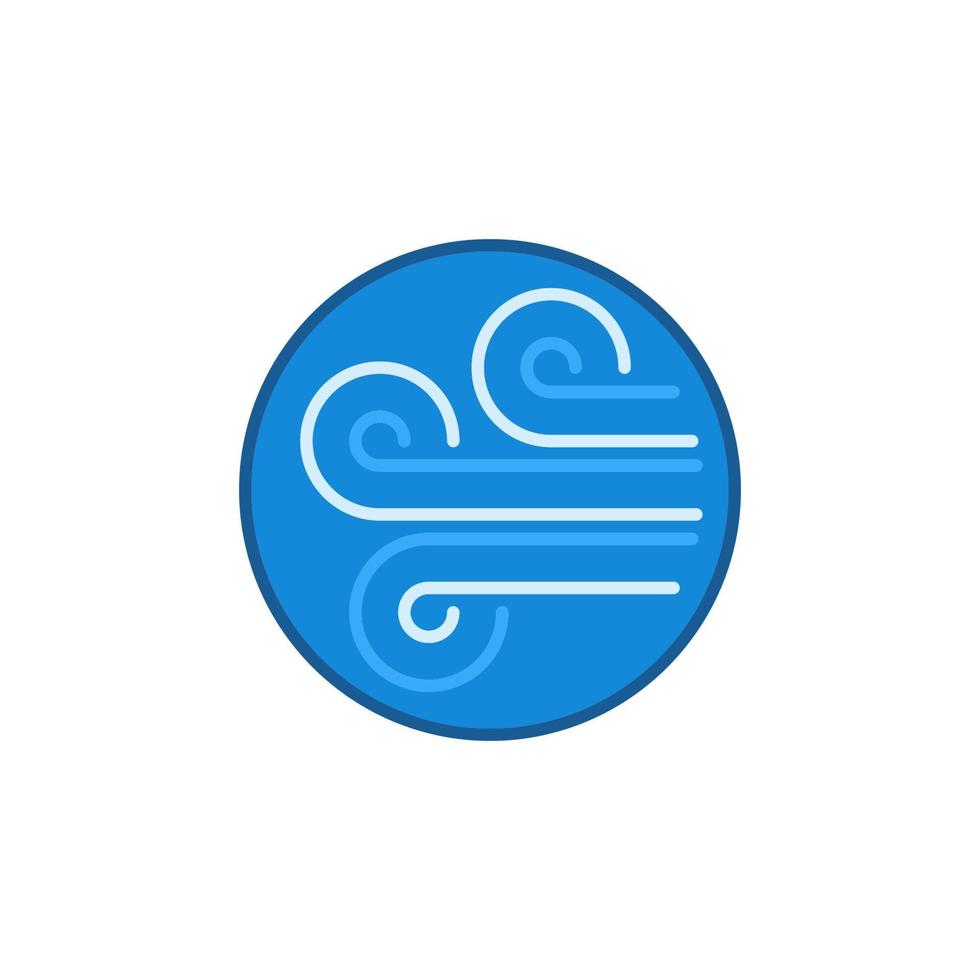 Wind Flows in Circle vector concept blue icon or sign