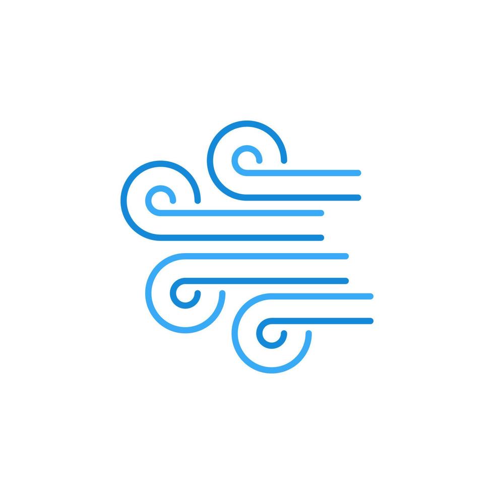 Wind concept vector blue linear icon or design element
