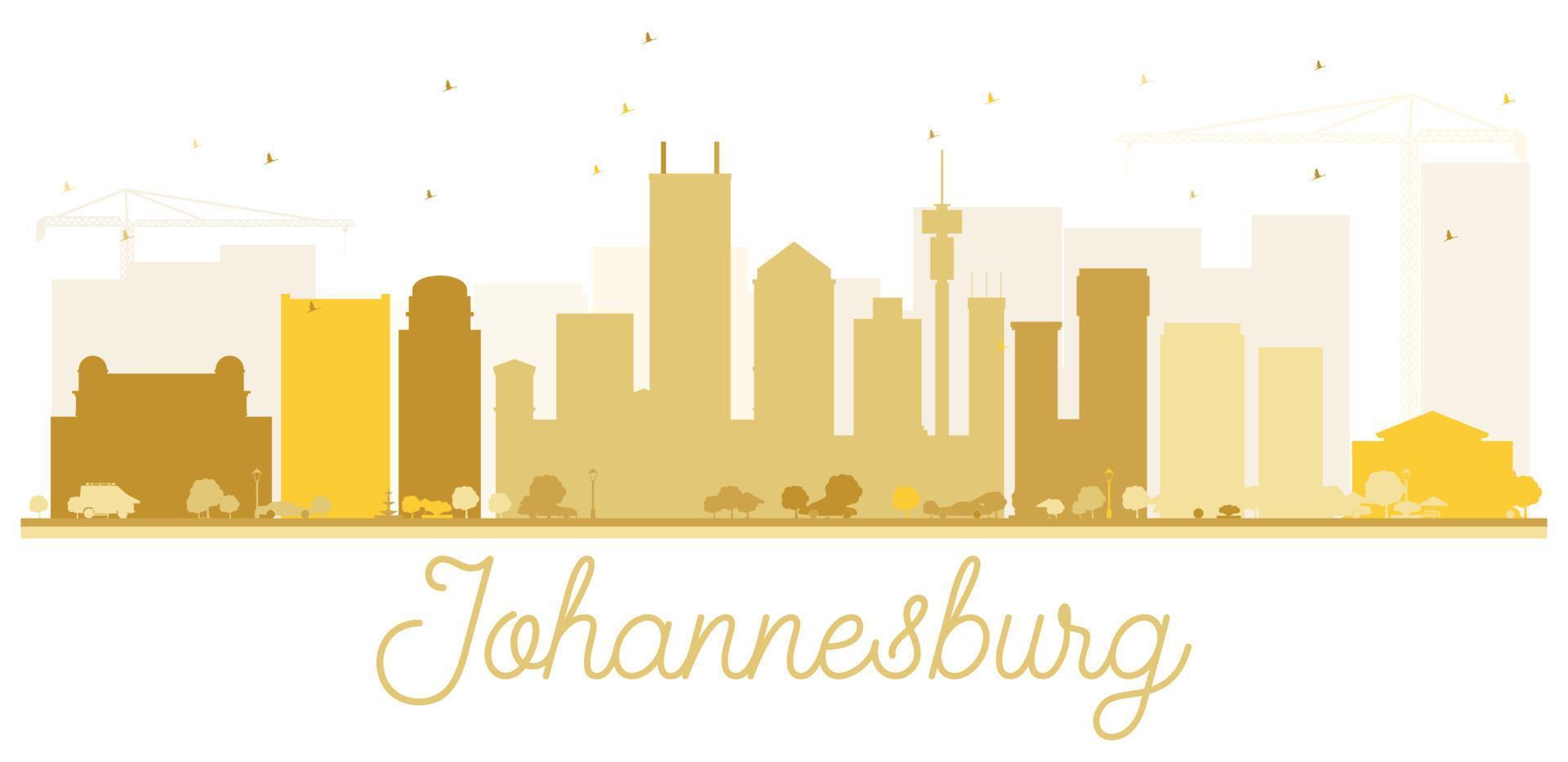 Johannesburg City skyline golden silhouette. vector