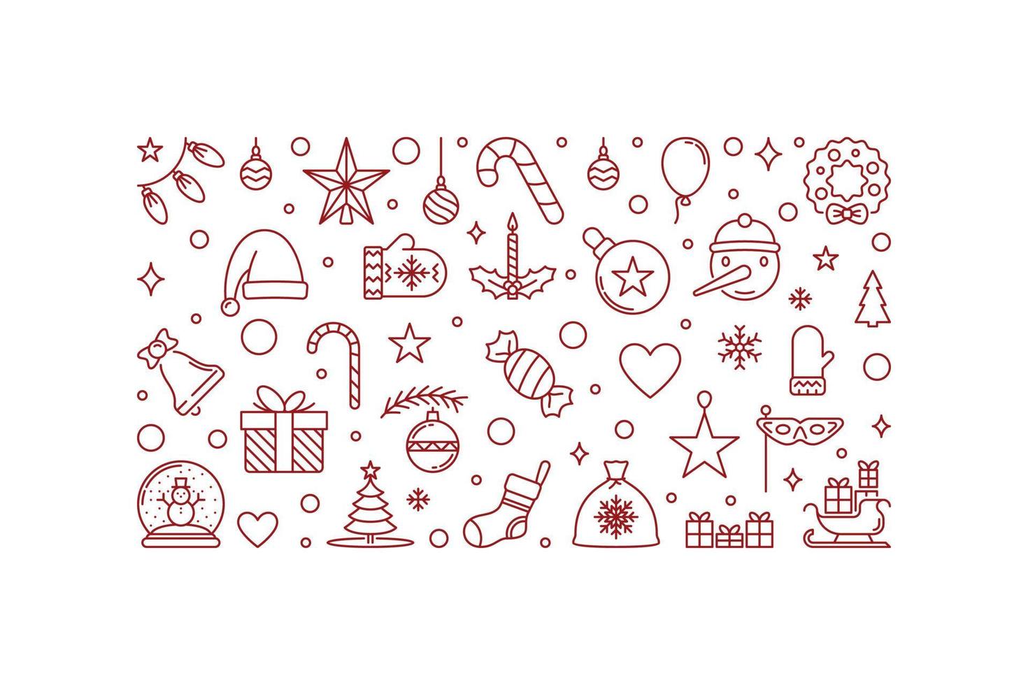 Merry Christmas and Happy New Year vector line illustration 12741813