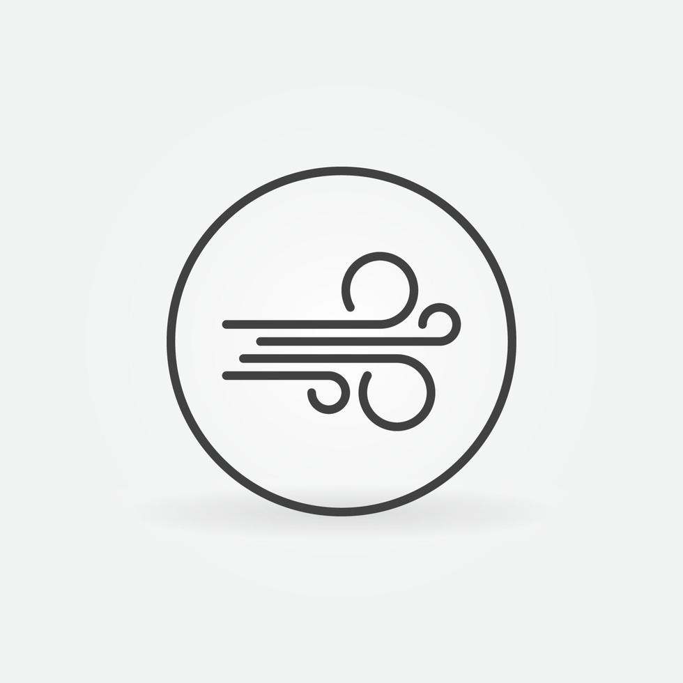 Circle with Wind linear vector concept icon or logo