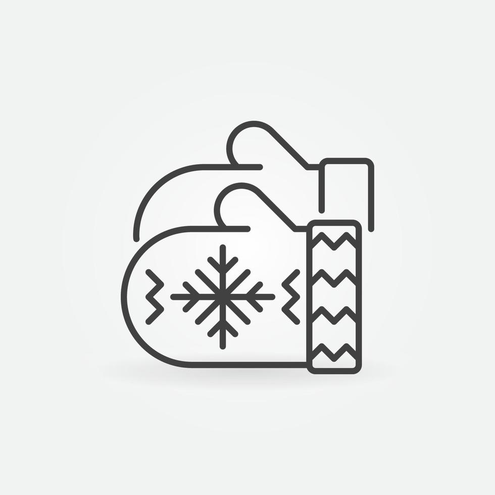 Mittens vector thin line concept icon or symbol