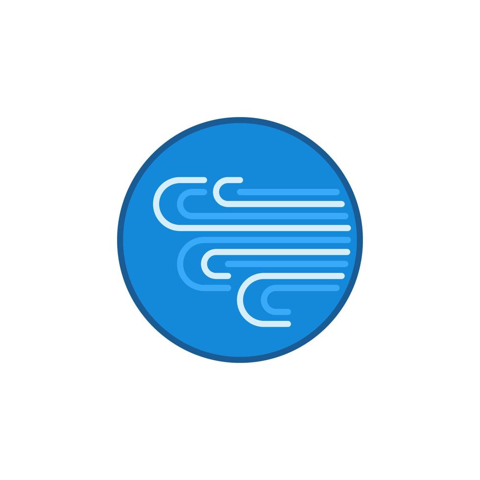 Wind vector round blue concept icon or logo element