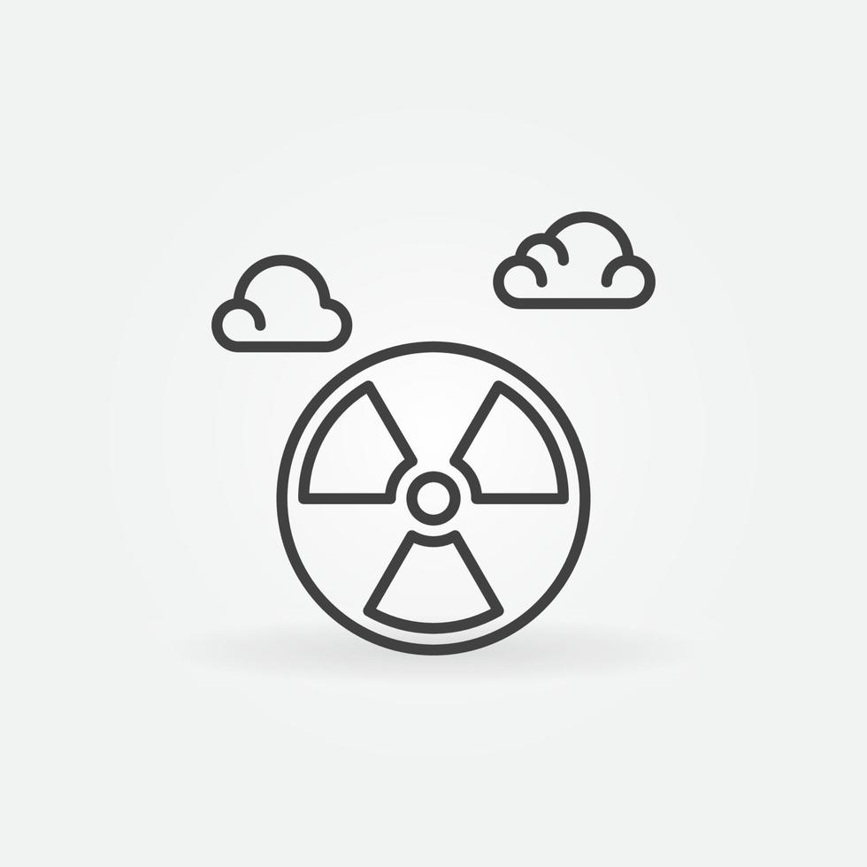 Radiation Sign with Clouds vector concept line icon