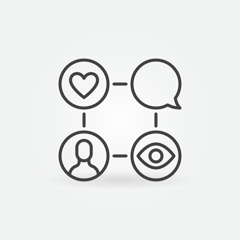 Social Network linear vector concept icon or sign