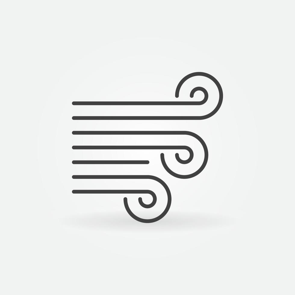 Wind or Breeze vector concept icon in thin line style