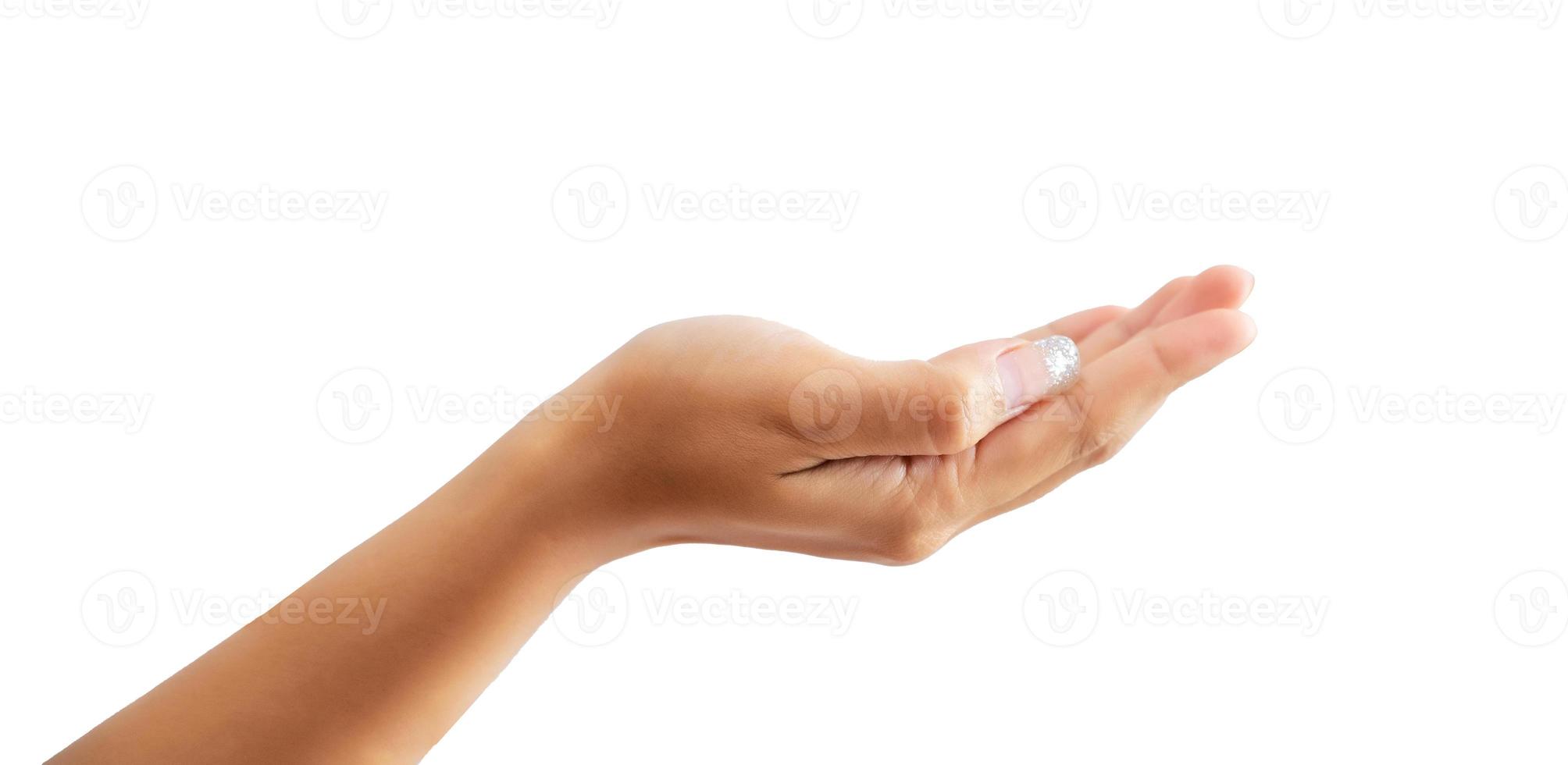 woman's hand on white background isolate photo