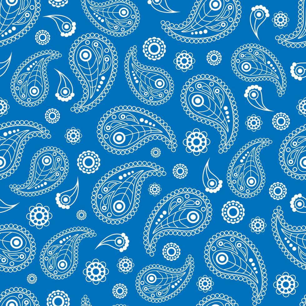 Seamless pattern with Paisley ornaments for bandana, kerchief, scarf vector