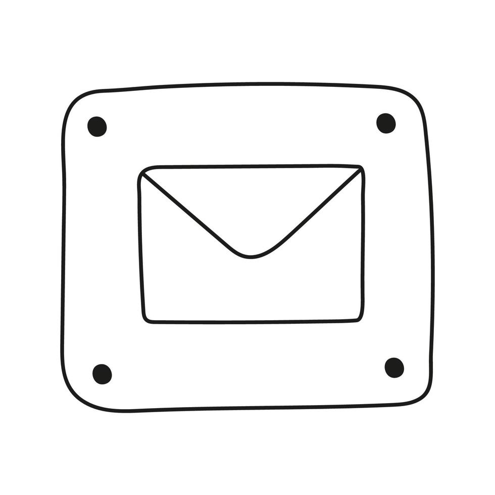 Hand drawn vector illustration icon message, envelope.