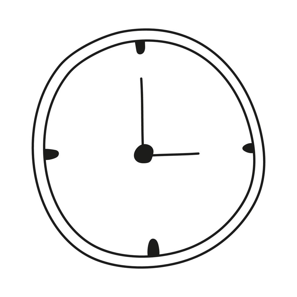 Hand drawn clock vector illustration