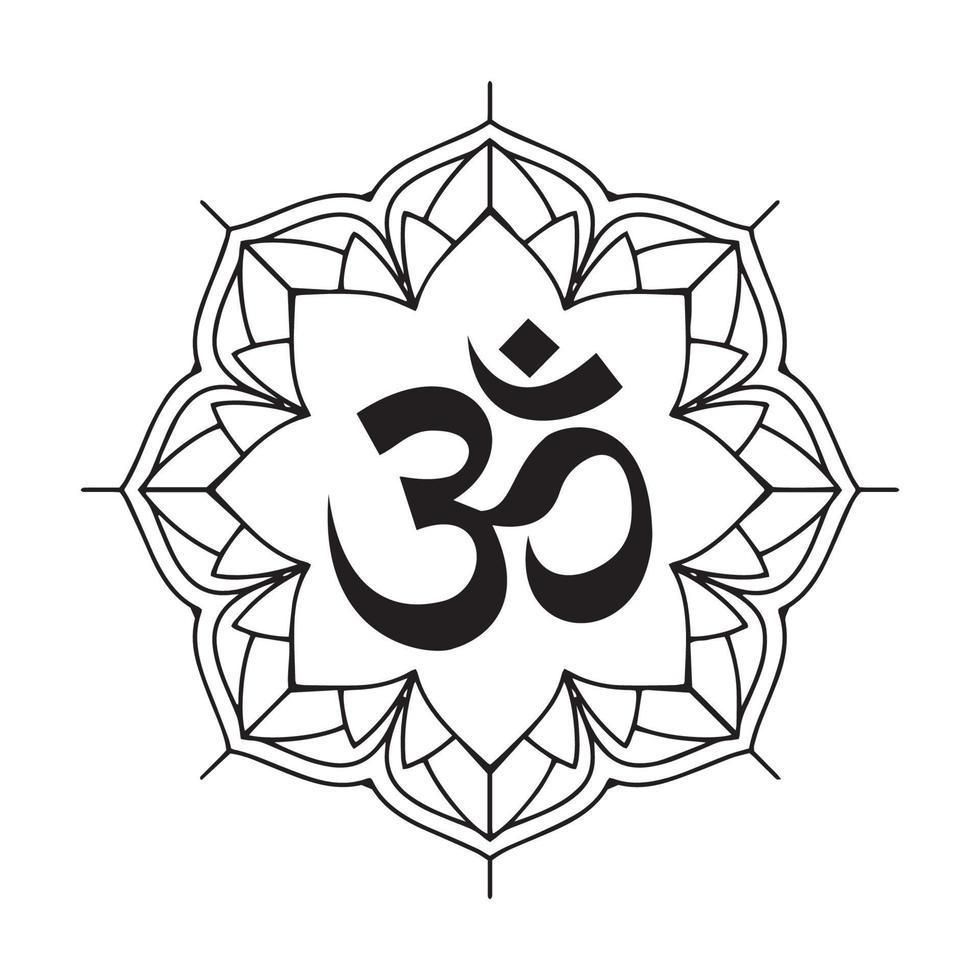 Mandala With Om Hindu Symbol vector