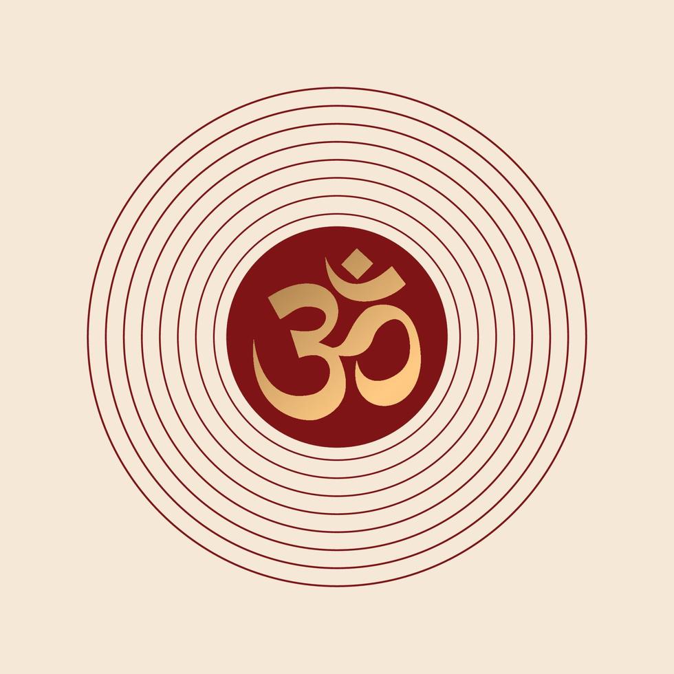 Om Hindu Symbol With Circles vector
