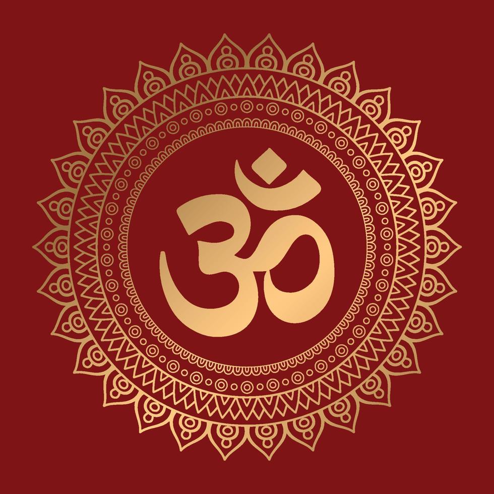 Om Hindu Symbol with Mandala vector