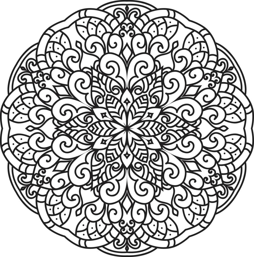 Mandala pattern art background Black and White 12742100 Vector Art at