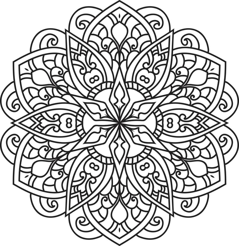 Decorative Mandala pattern art background Black and White vector