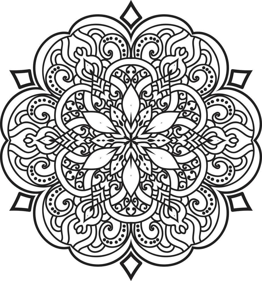 Decorative Mandala pattern art background Black and White vector