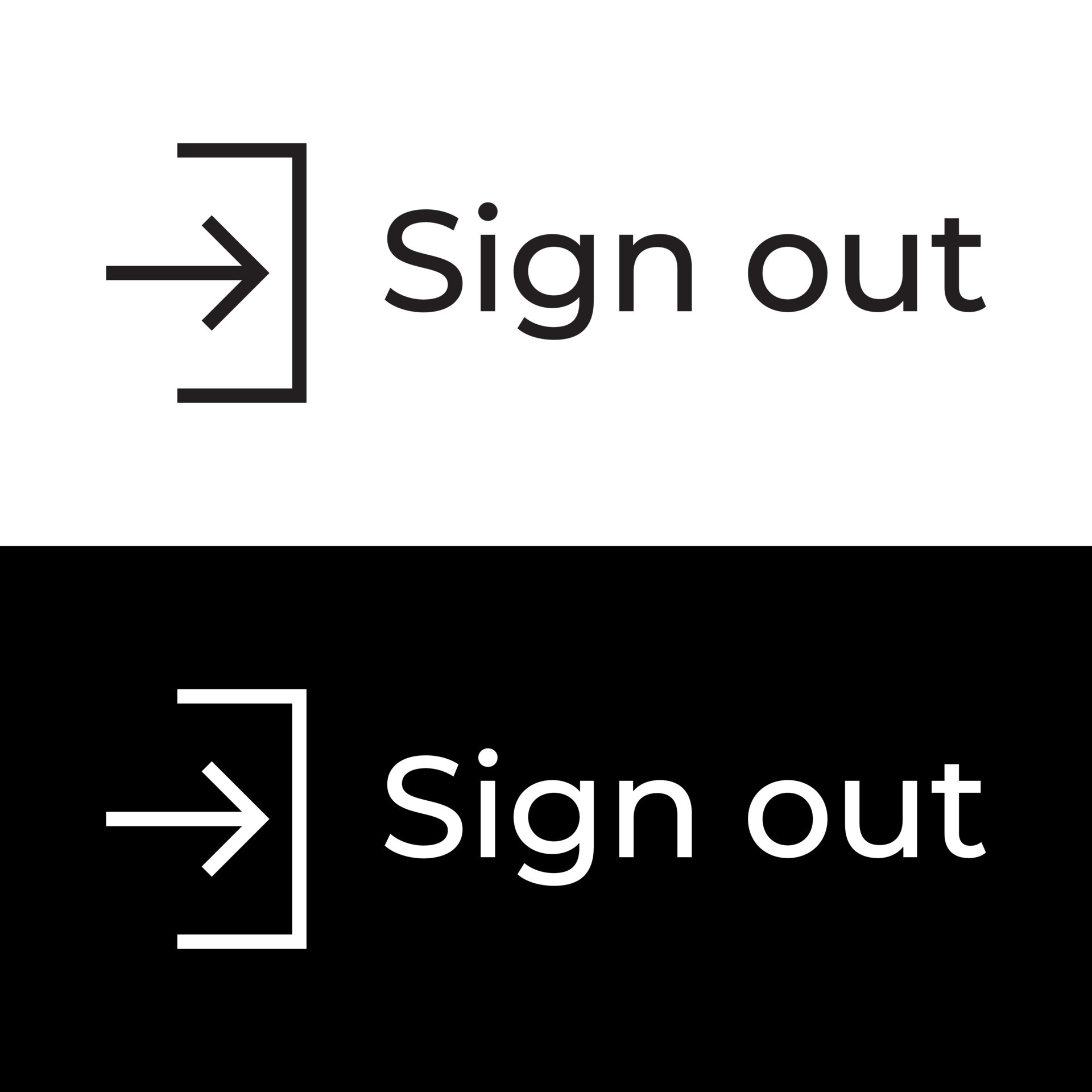 Sign out menu icon vector in clipart style 12742235 Vector Art at Vecteezy