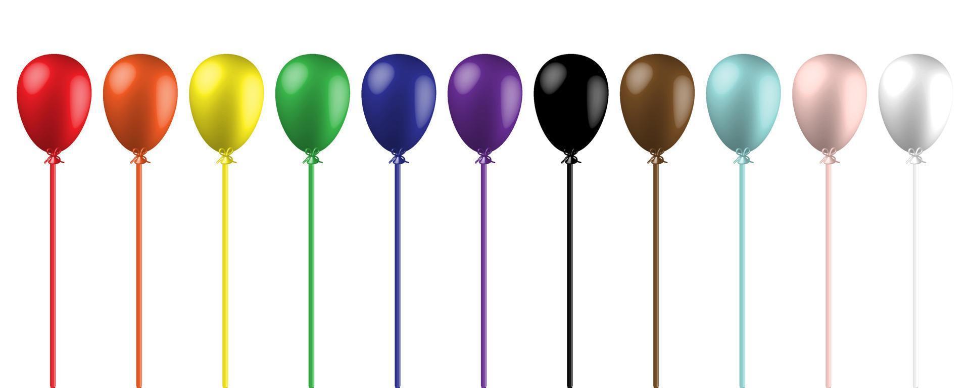 LGBTQ Pride Flag. 3d balloons on white background. Rainbow colours realistic balloons set. Progress Pride Flag. Vector illustration.