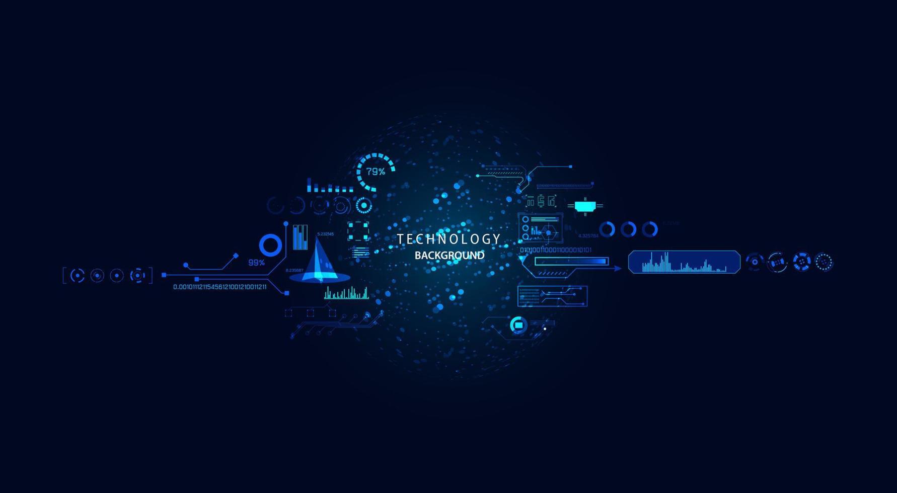 tecnología de interfaz hud abstracta sistema informático futurista moderno o fondo de concepto de circuito vector