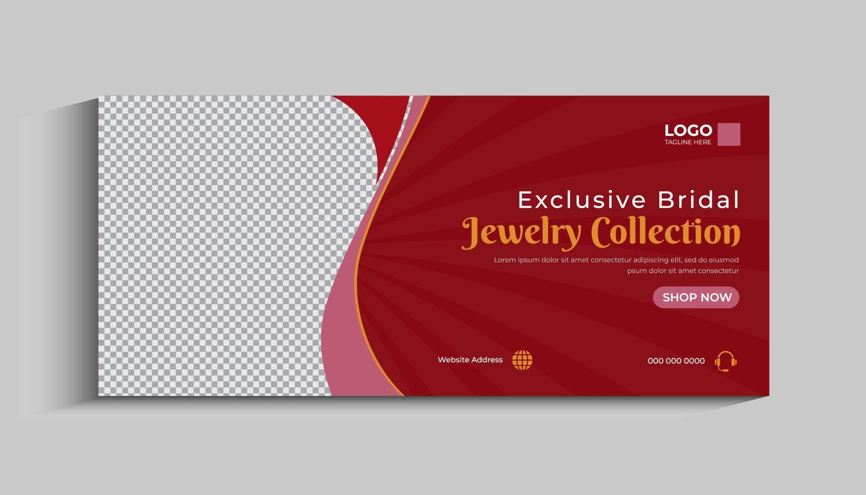 Jewelry Social Media Cover Template Design vector