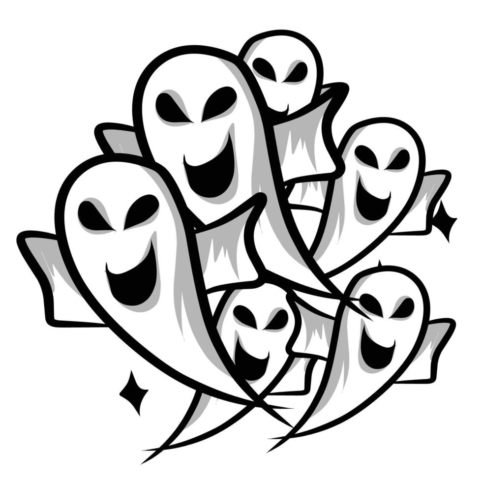 happy helloween on halloween vector doodle element .hallowen illustration vector design. Halloween doodles. Halloween character illustration.