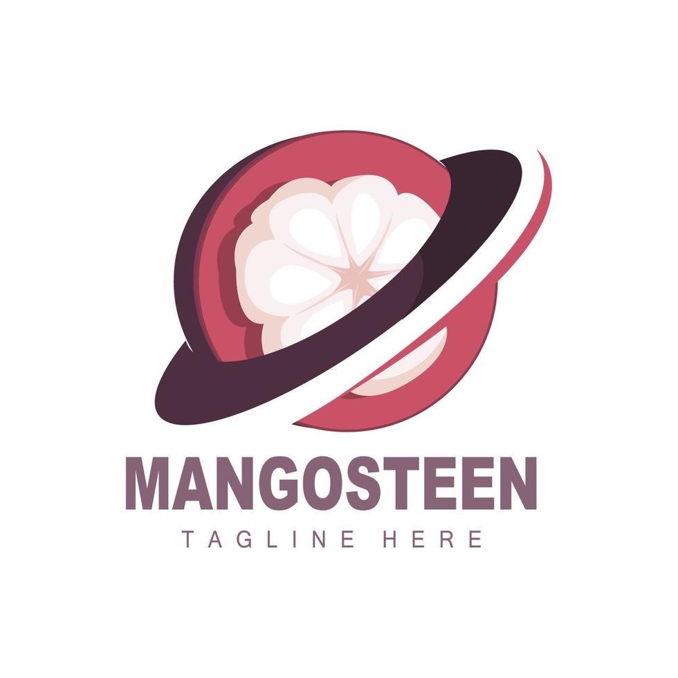 diseño del logotipo de mangostán, vector de fruta fresca para la salud de la piel, ilustración de la marca de la tienda de frutas y medicina natural de la piel