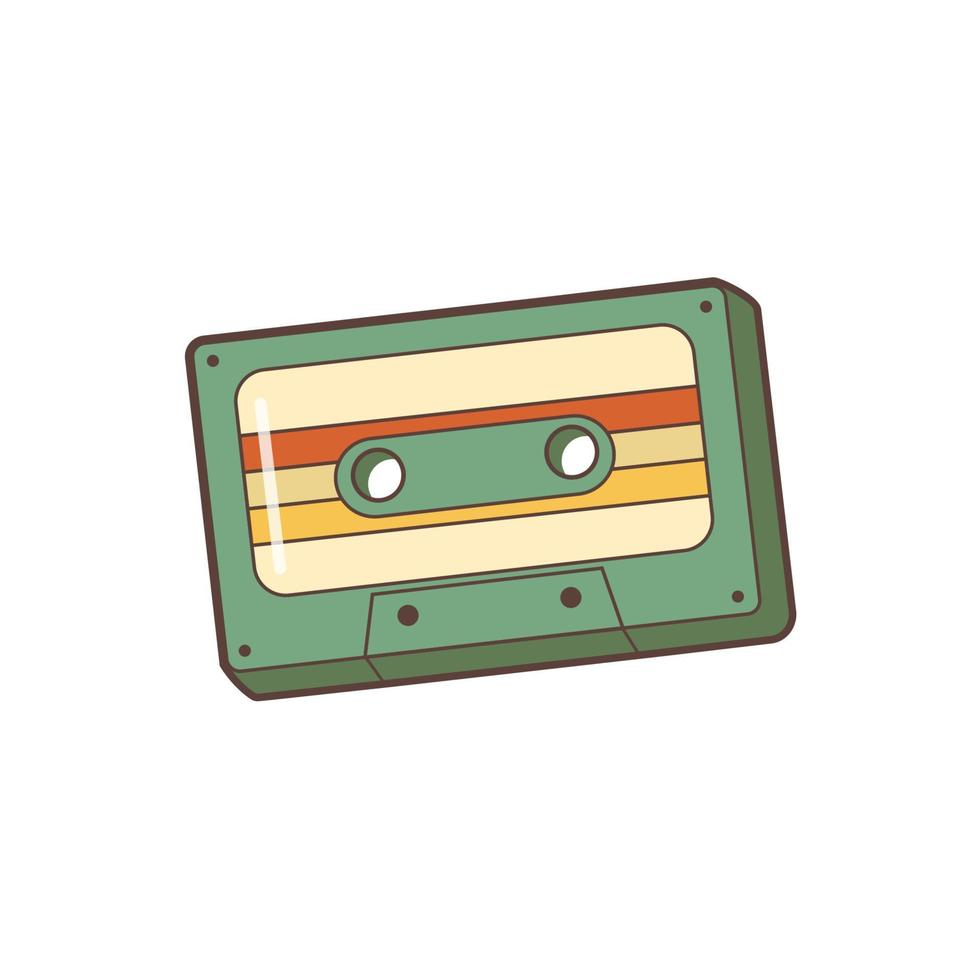 cinta de cassette en estilo retro. ilustración vectorial plana. vector