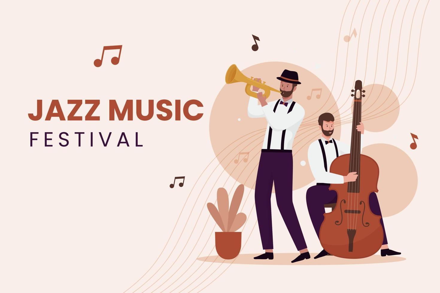 diseño plano de la actuación de la banda de jazz. vector