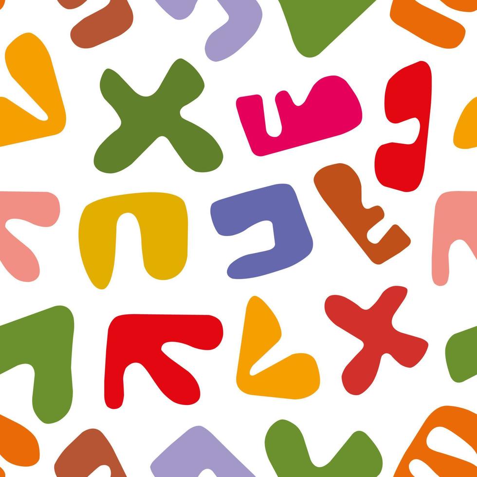 Seamless pattern of abstract geometric shapes. Drawn by hands in style of doodling vector