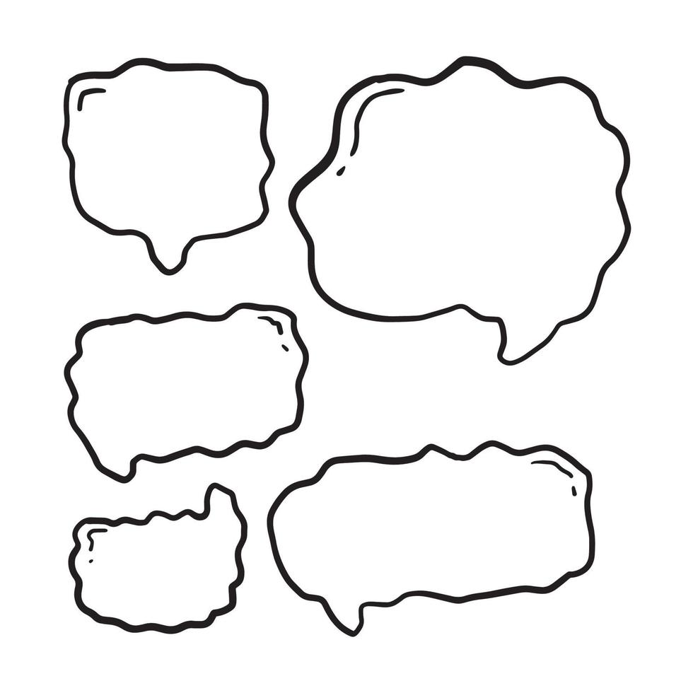 hand drawn set speech bubbles clip art vector