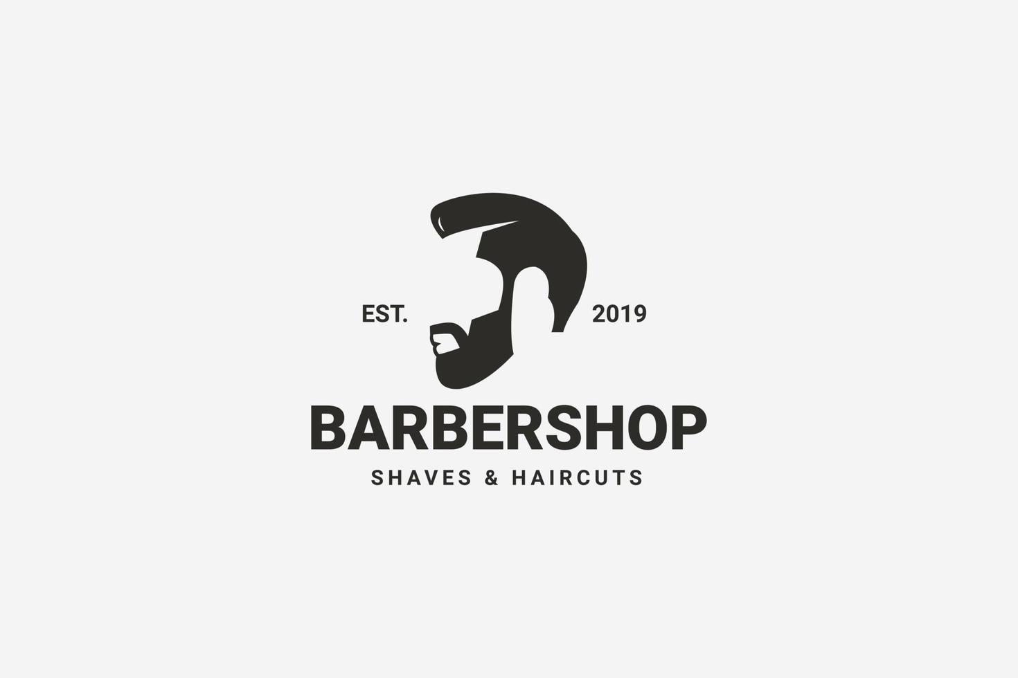 plantilla de vector de logotipo de barbería vintage