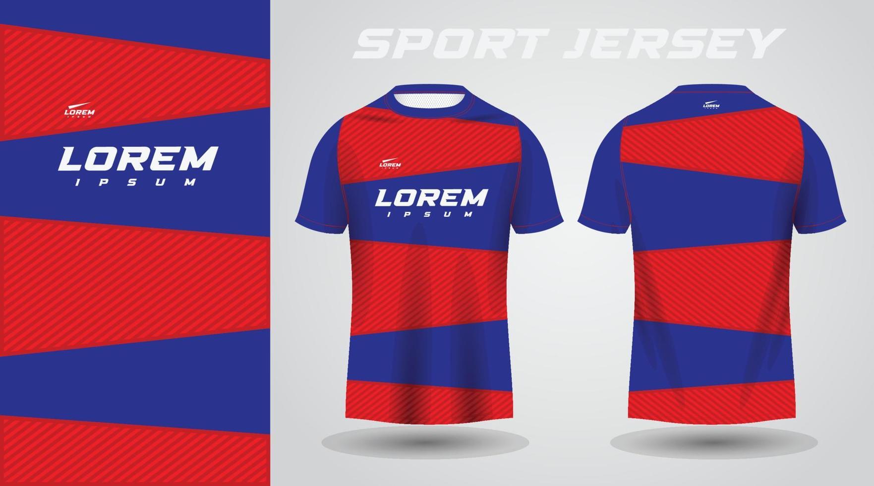 red blue shirt sport jersey design vector