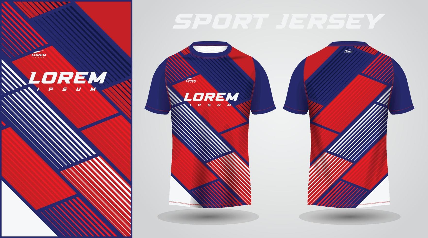 red blue shirt sport jersey design vector