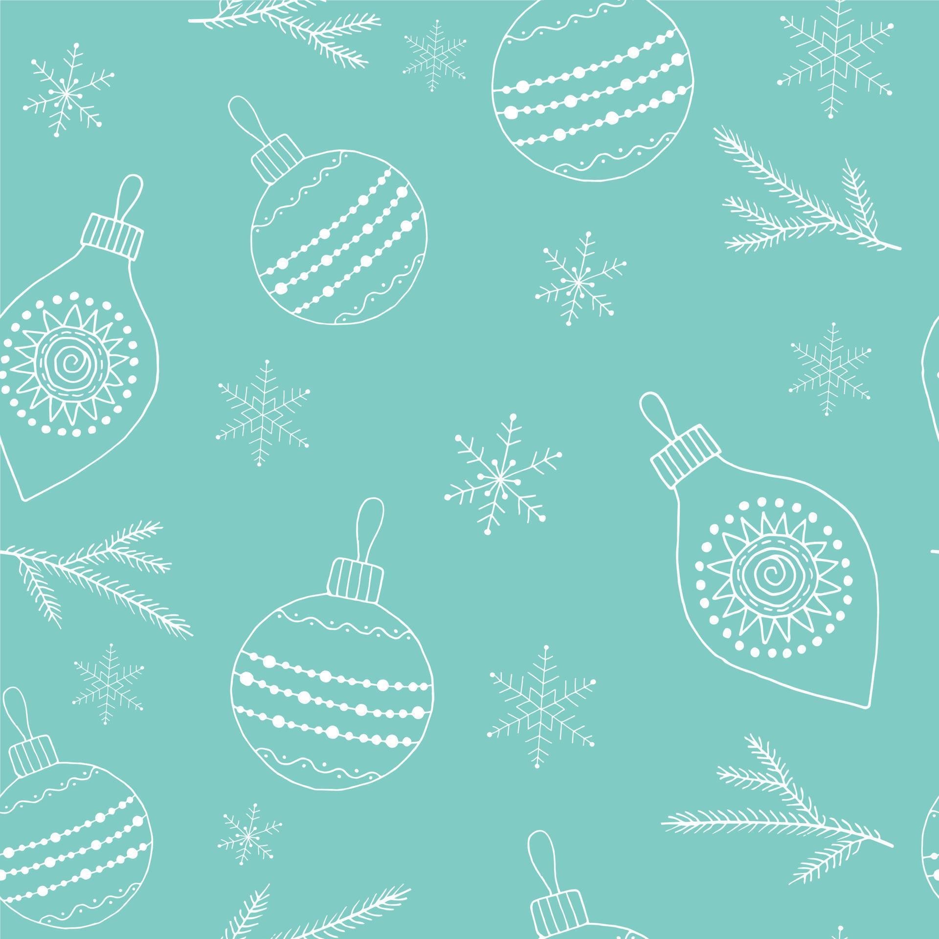 seamless pattern with snowflakes and Christmas decorations 12743115