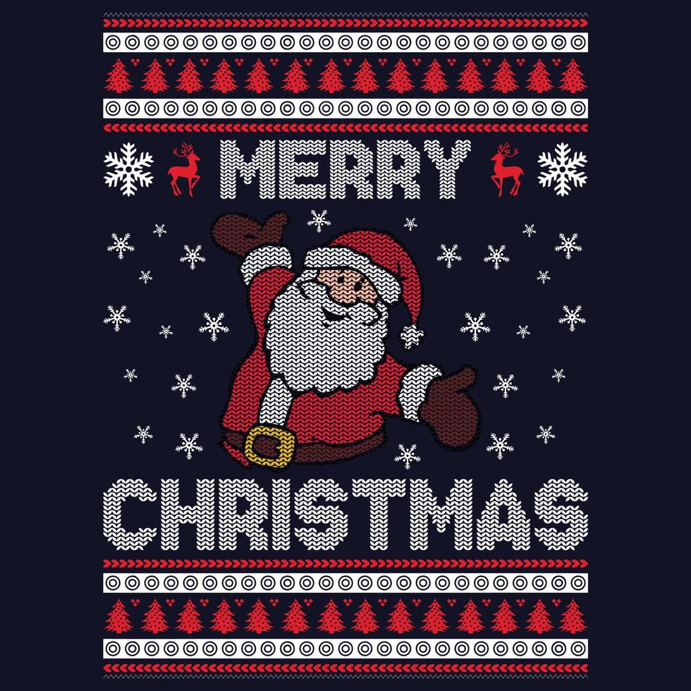 Merry Christmas - Ugly Christmas sweater designs - vector Graphic