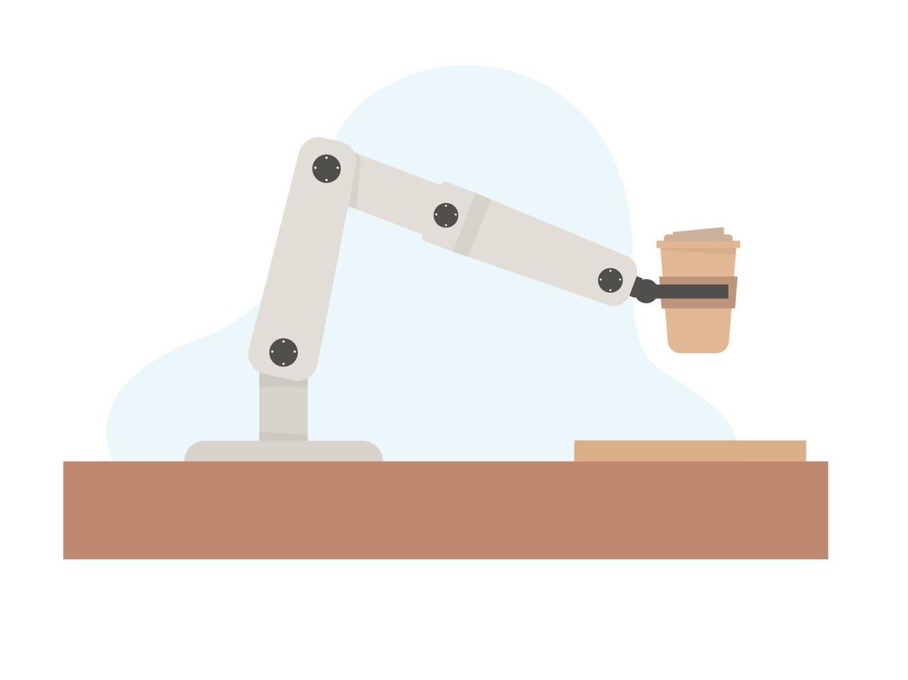 Coffee machine concept Automatic. robotic barista vector