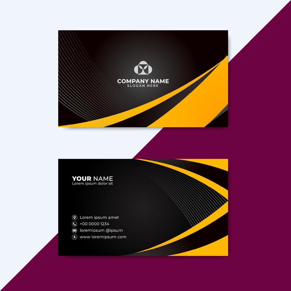 Elegant wavy Business Card Template. Creative Business Card vector