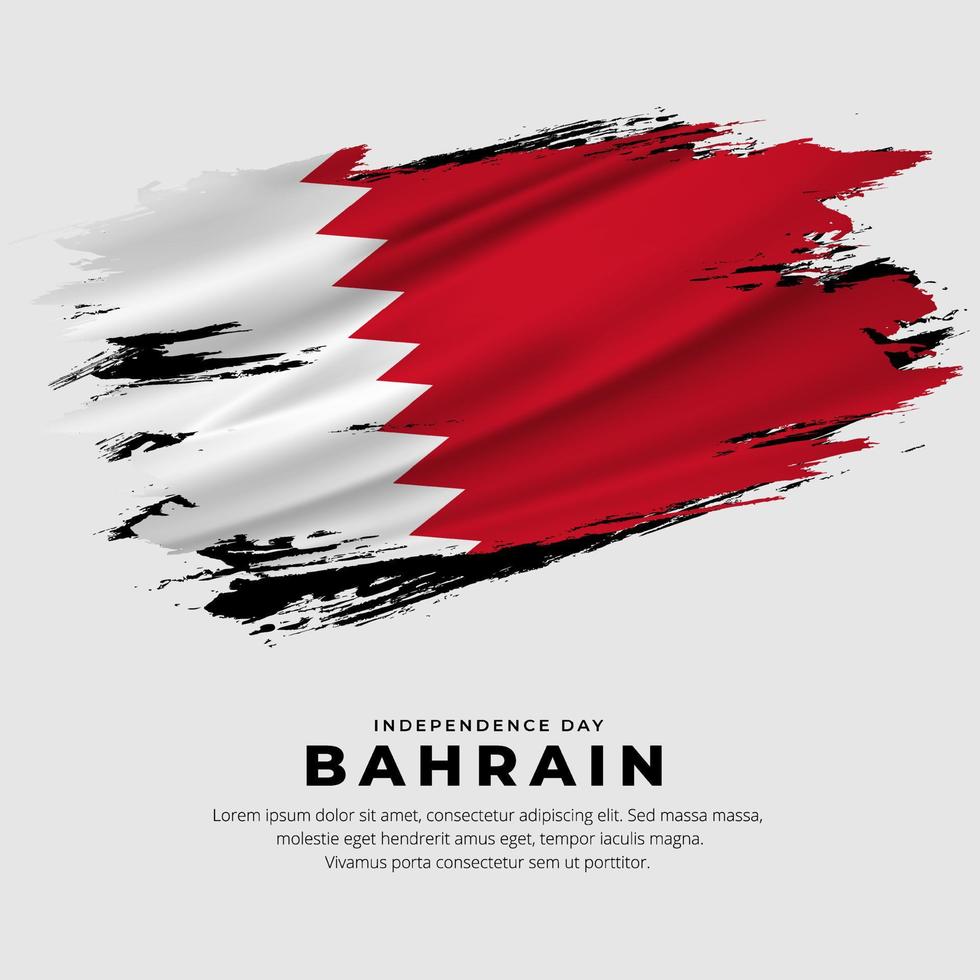 increíble vector de fondo de bandera de bahrein con estilo de pincel grunge. vector del día de la independencia de bahrein